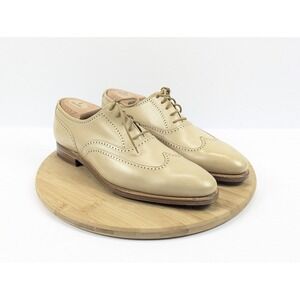 Peal Co Dress Shoes Mens 10 D Brooks Brothers Oxford Beige Wingtip Classic